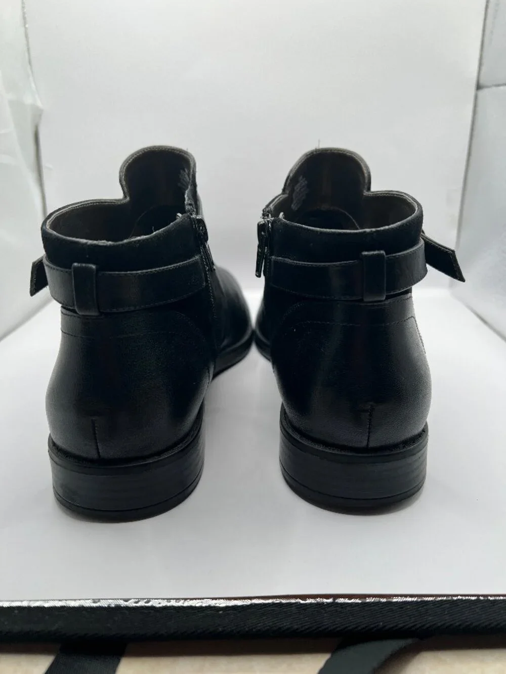 EasySpirit e360 Black Leather Size Ankle Boot Side Zip 10M